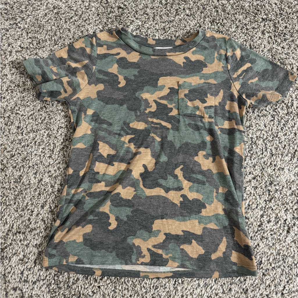 Kids Camo Pocket Tee  Green Camo